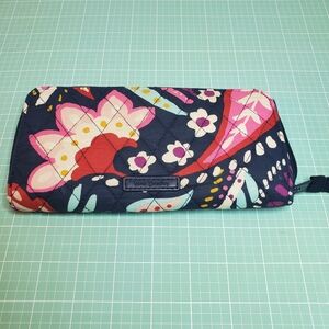 Vera Bradley Navy Flower Paisley Pattern Wallet.